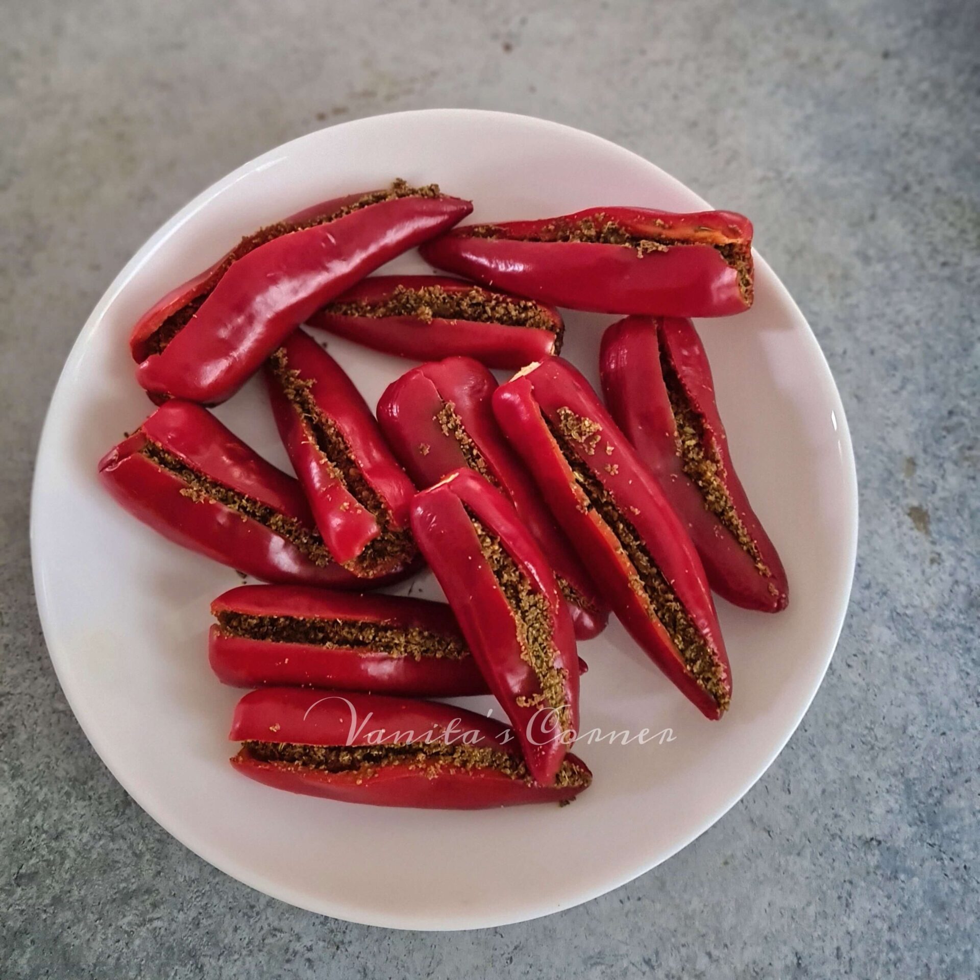 Stuffed Red Chilli Pickle Banarasi Red Chilli Pickle Vanita S Corner