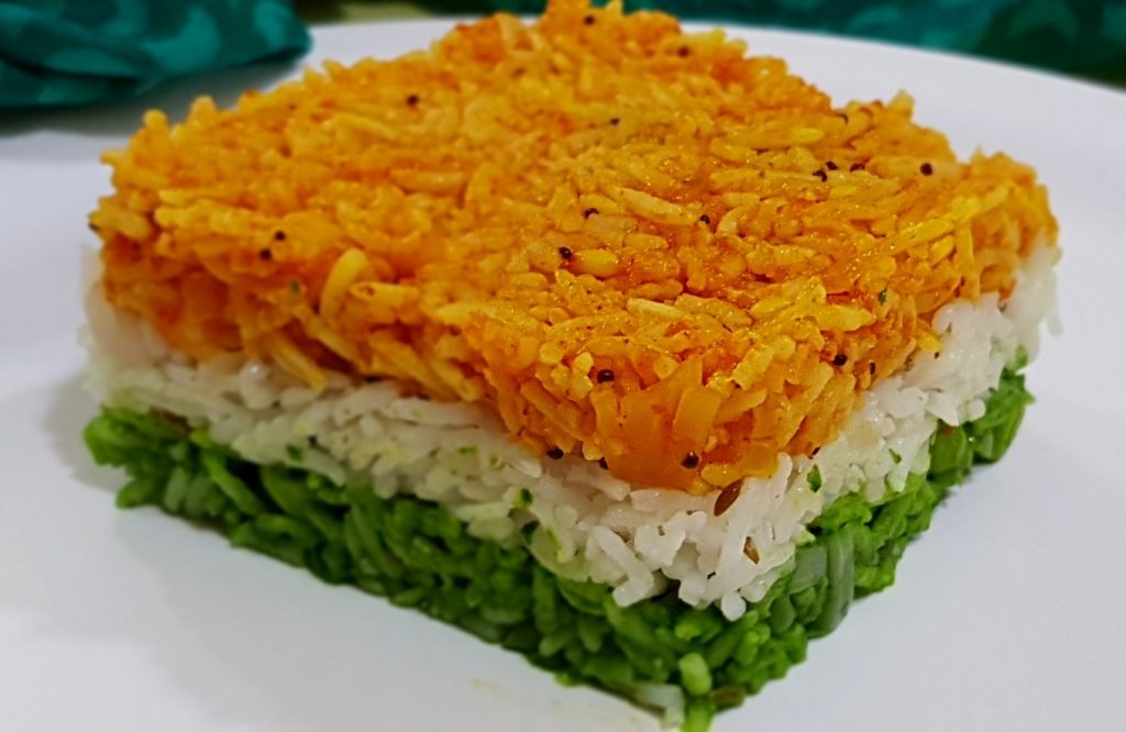 Tri-coloured Rice | Three Layered Rice - Vanita's Corner