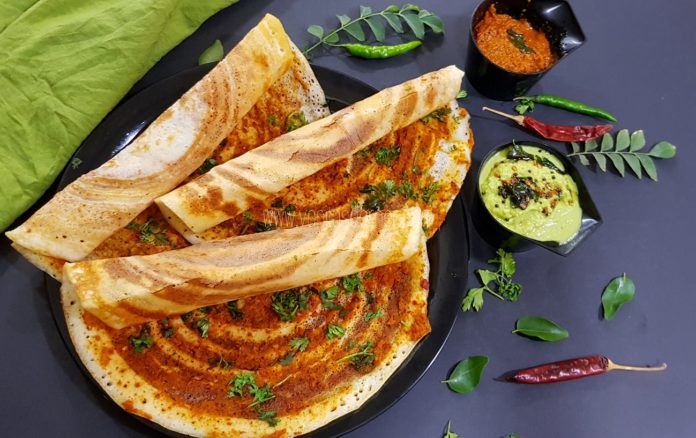 Onion Chutney Dosa