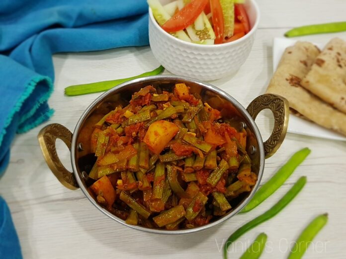 Cluster beans and potato sabzi