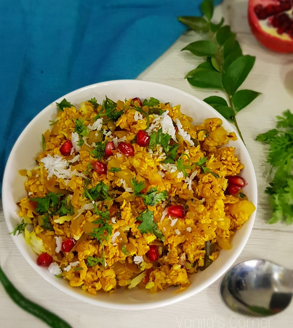 Poha Style Oats - an interesting breakfast dish - Vanita's Corner