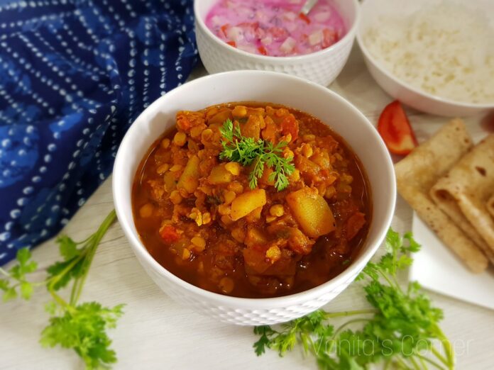 Bottle gourd chana dal sabzi