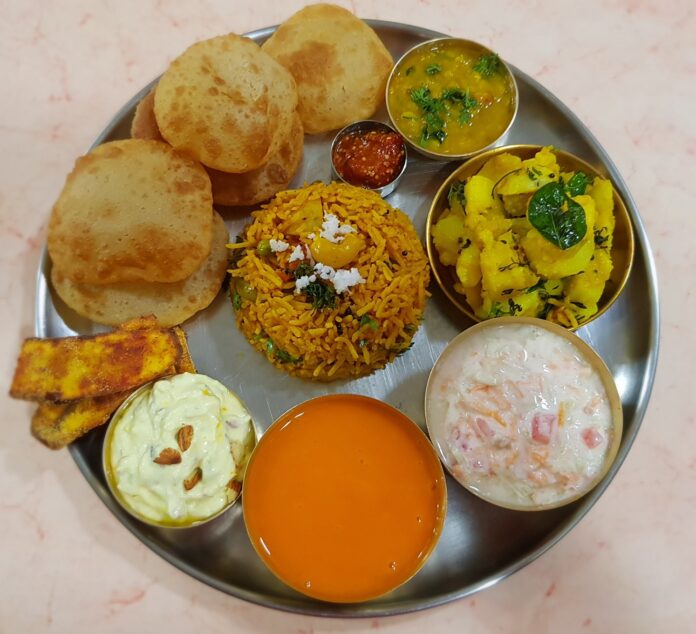 Maharashtrian festive thali