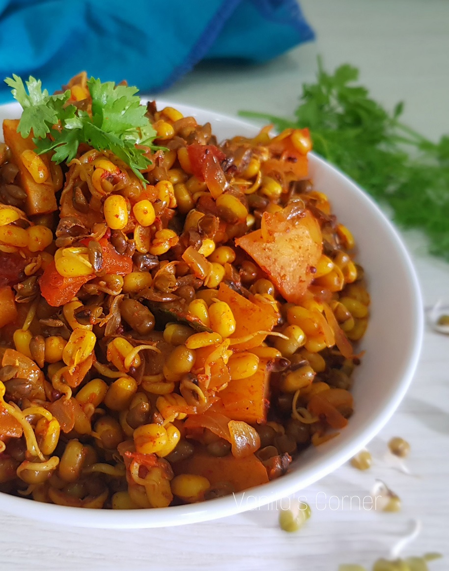 Sprouted Moong & Potato Sabzi