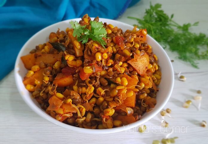 Sprouted Moong and Potato Sabzi