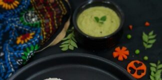 Idlis decorated with vegetables