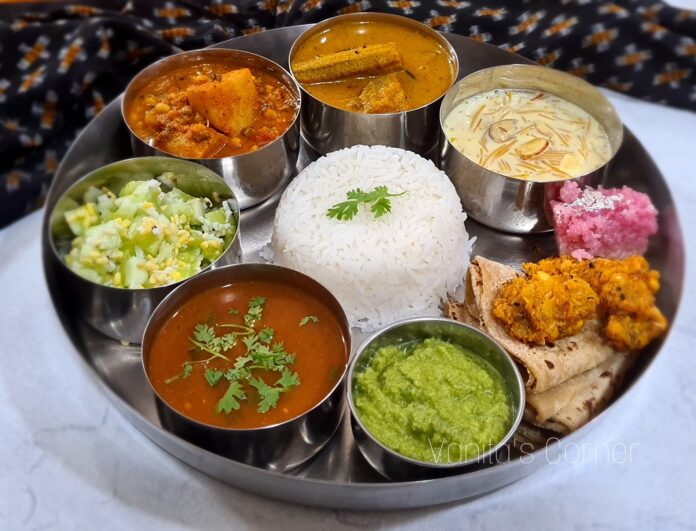 Festive vegetarian thali