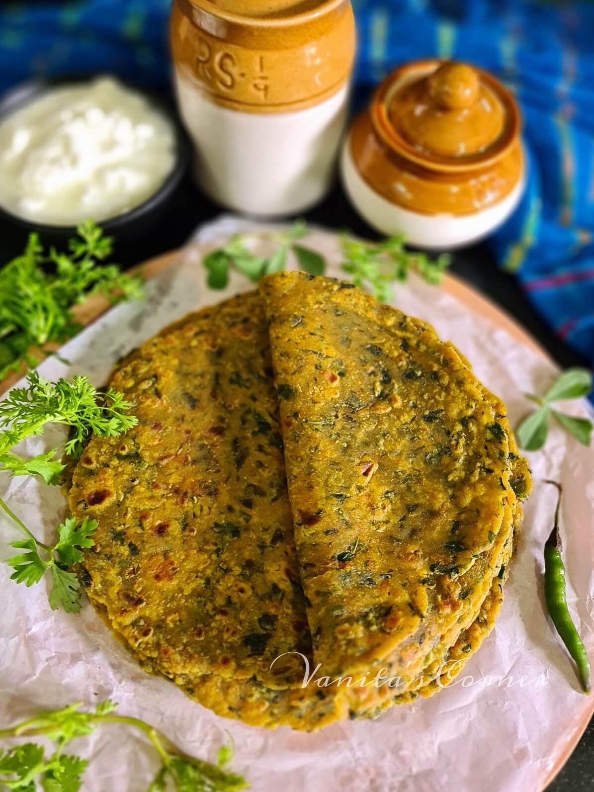 Methi paneer paratha