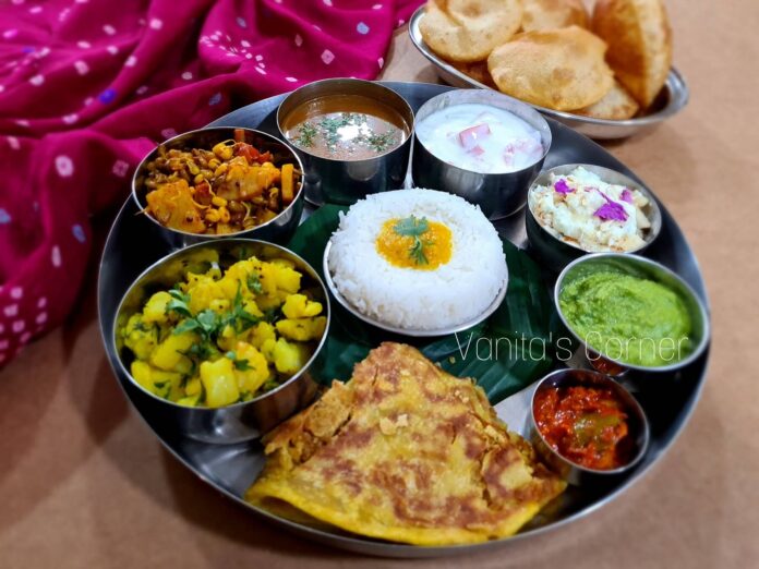 Vegetarian festive thali