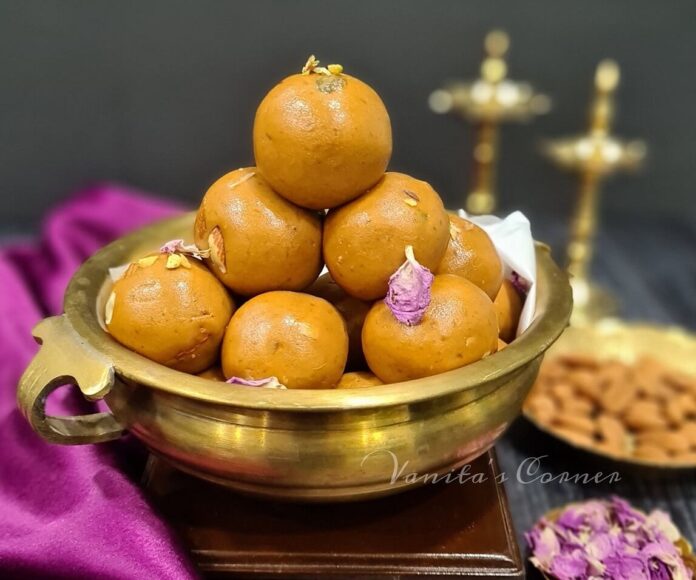 Besan laddoos with jaggery