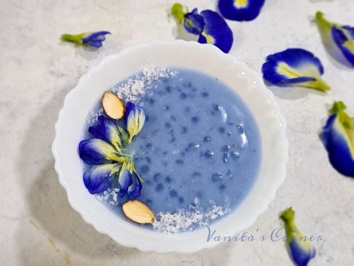 Butterfly Pea flower Sago Pudding
