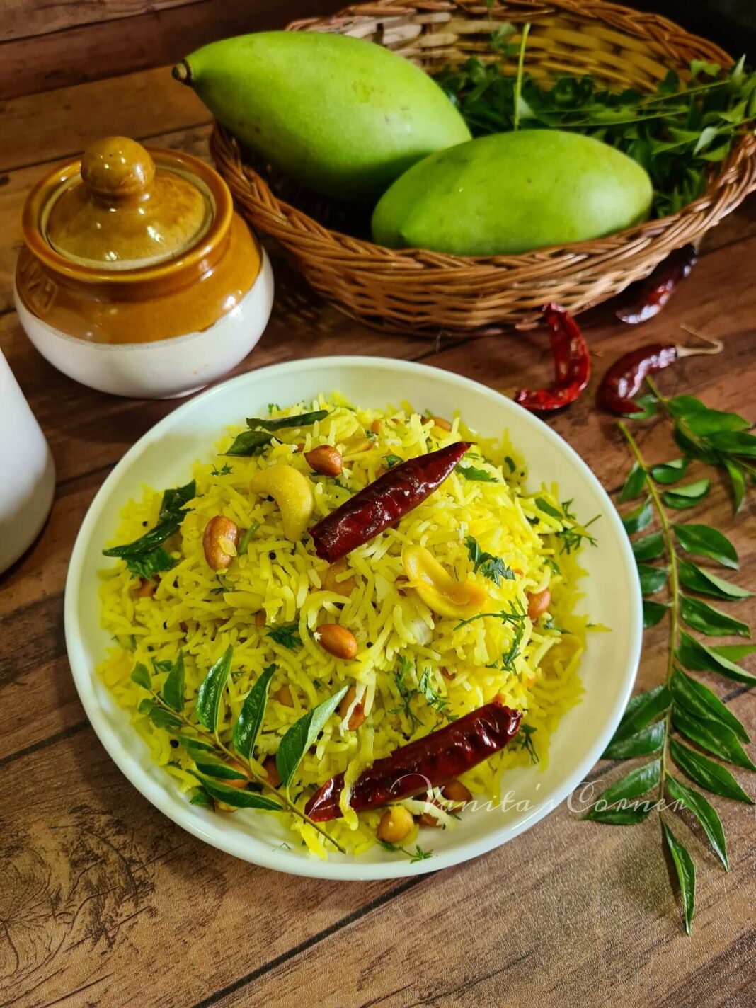 Mango Rice | Raw Mango Chitranna | Mavinakai Chitranna - Vanita's Corner