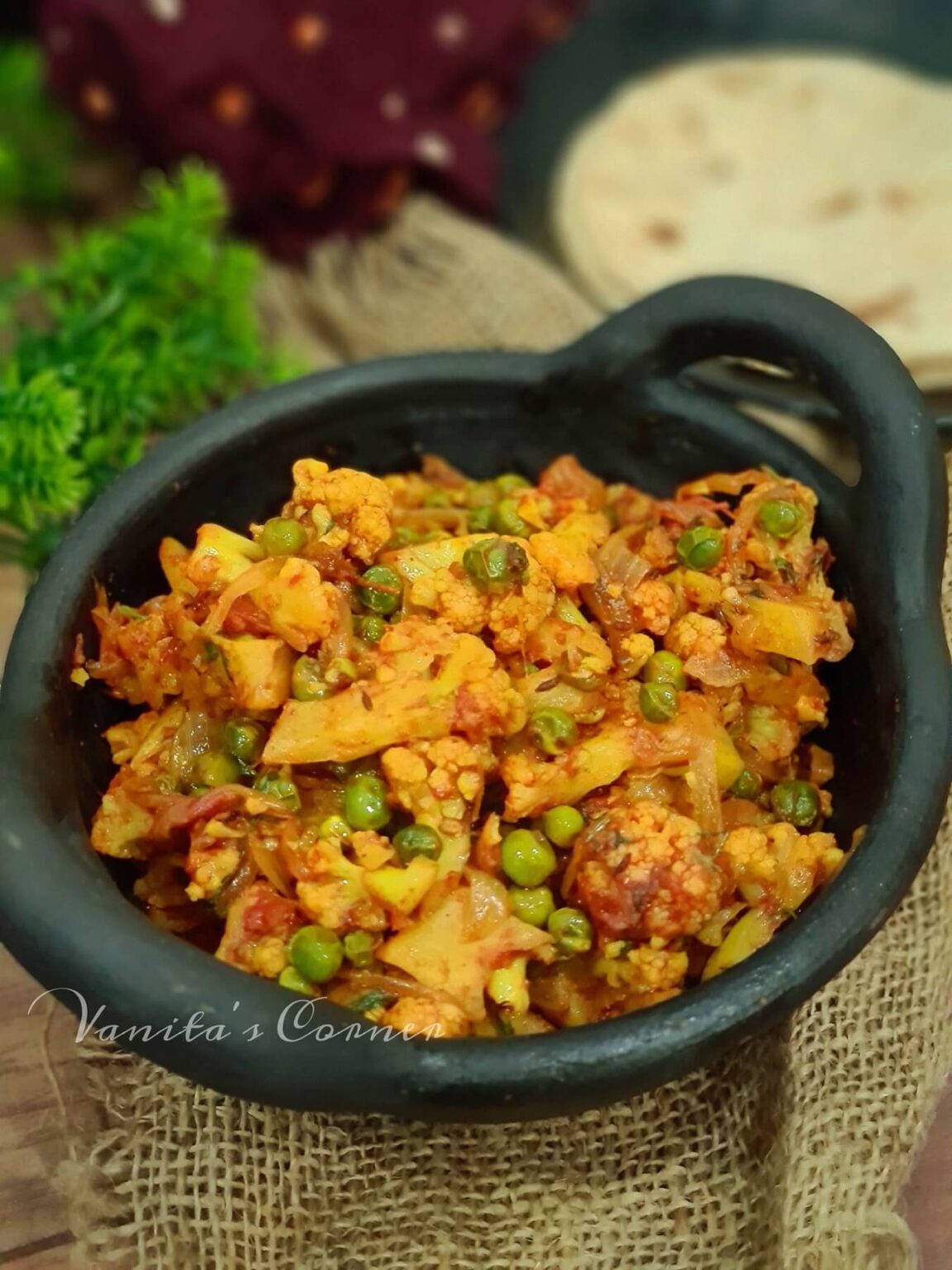 Gobi Matar Sabzi Cauliflower Peas Sabzi Simple Everyday Sabzi