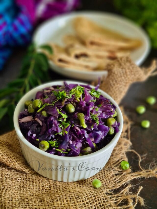 Purple Cabbage & Peas Poriyal