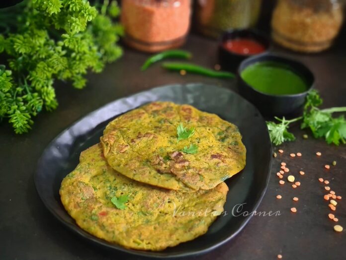 Mixed dal palak cheela