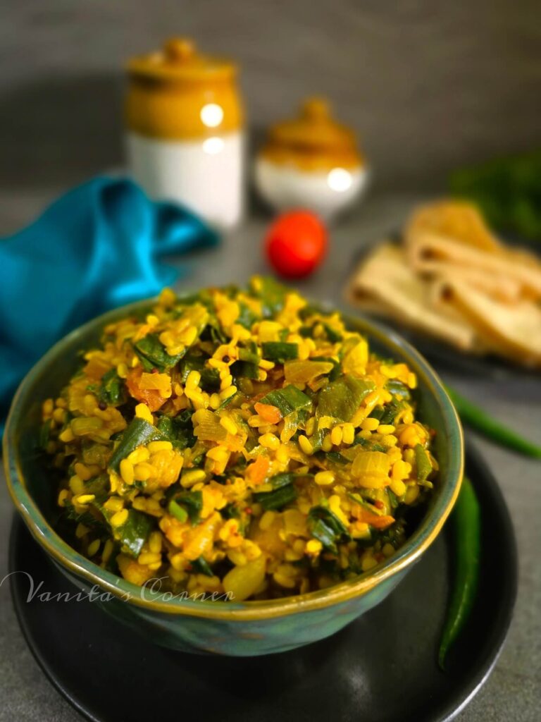 Moong dal spring onion sabzi 