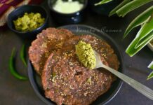 Raw banana flour and millets thalipeet