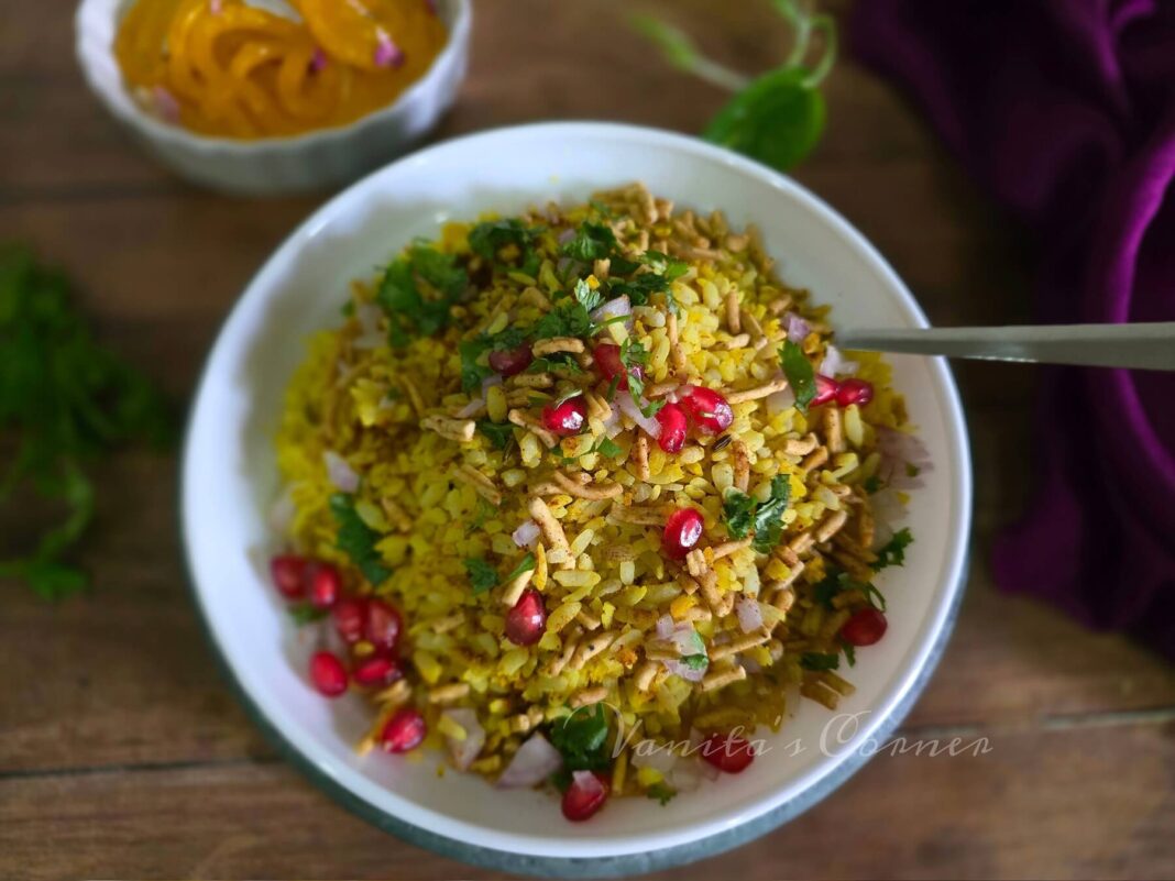 Indori Poha | Steamed Poha with Jeeravan Masala - Vanita's Corner
